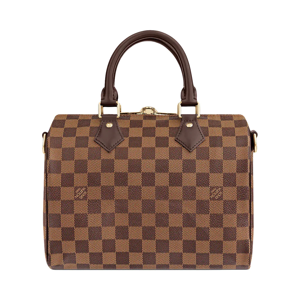 Louis Vuitton Speedy Bandouliere 25 Damier Ebene Canvas City Bag Brown 