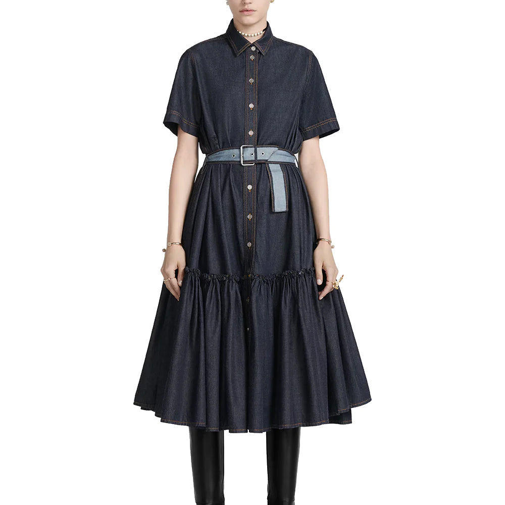 Denim Couture Shirt Dress Denim Blue