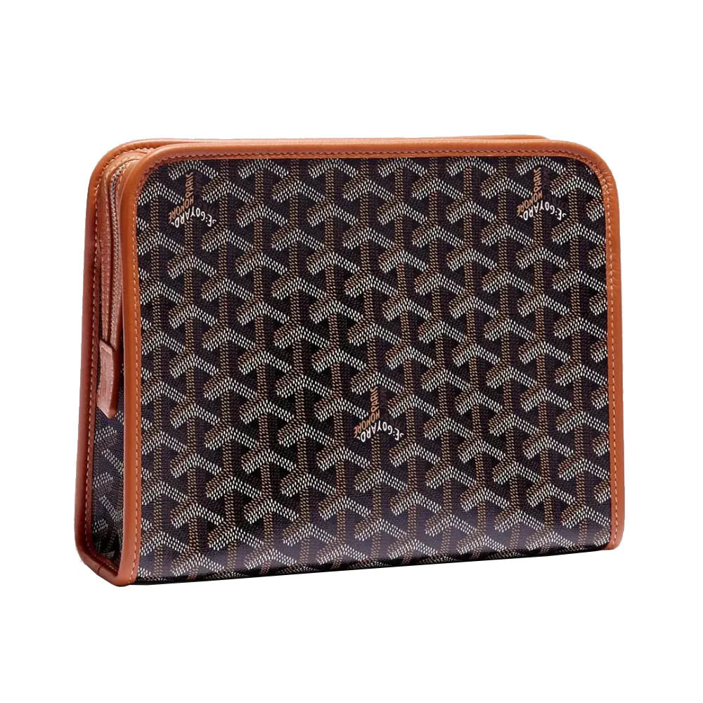Goyard Trousse Jouvence MM Clutch Bag Black Tan 