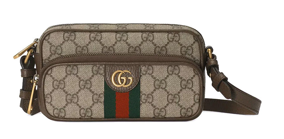 Gucci Ophidia Mini Crossbody Bag Beige Ebony Brown