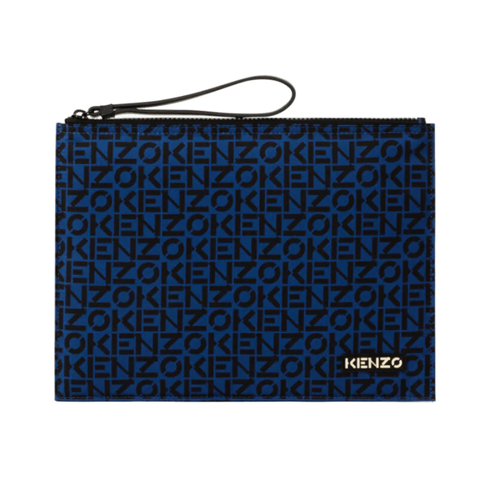 Logo Monogram Clutch Blue Black