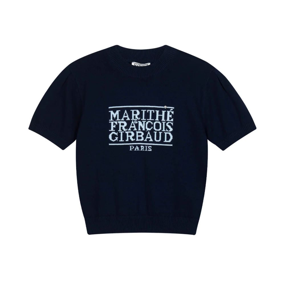 Marithé François Girbaud Classic Logo Half Knit Navy | Voila.id