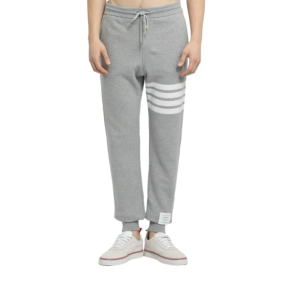 Thom Browne 4-Bar Stripe Sweatpants Cotton Loopback Knit Grey