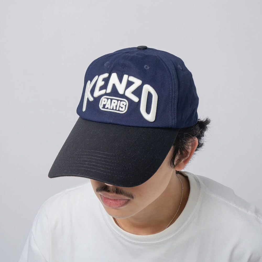 Paris Baseball Cap with Long Visor Navy Blue