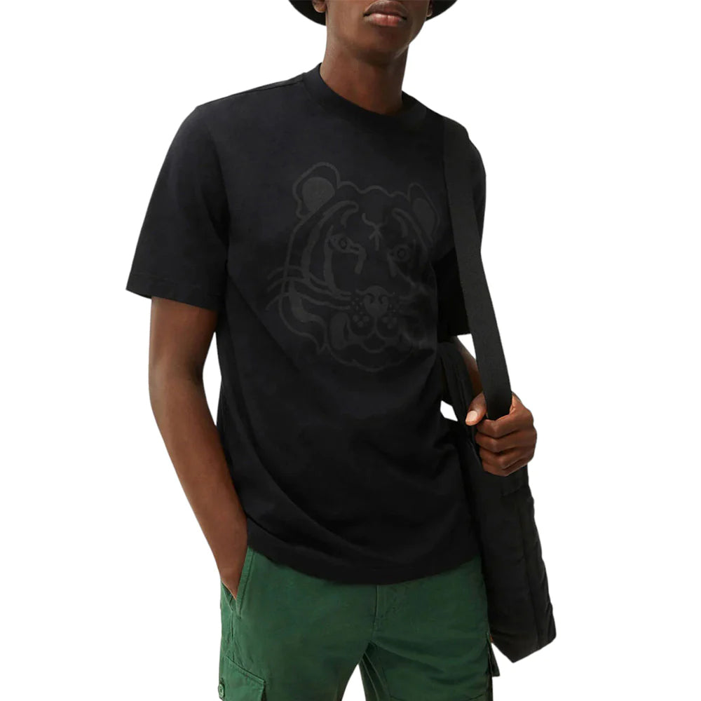 K-Tiger Print Cotton Jersey T-Shirt Black