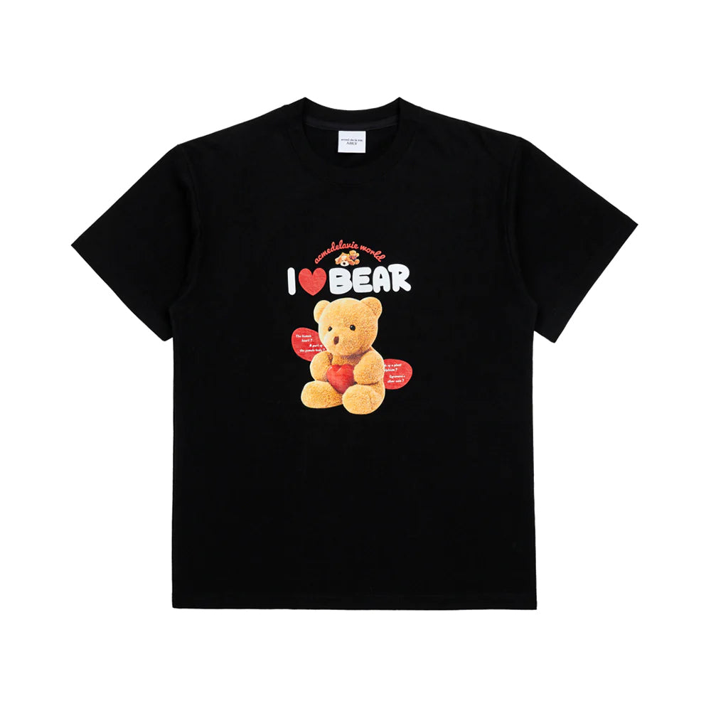 acmé de la vie I Love Teddy Bear T-Shirt Black