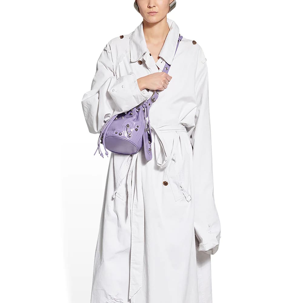 Balenciaga Le Cagole XS Bucket Bag Light Purple Shw 