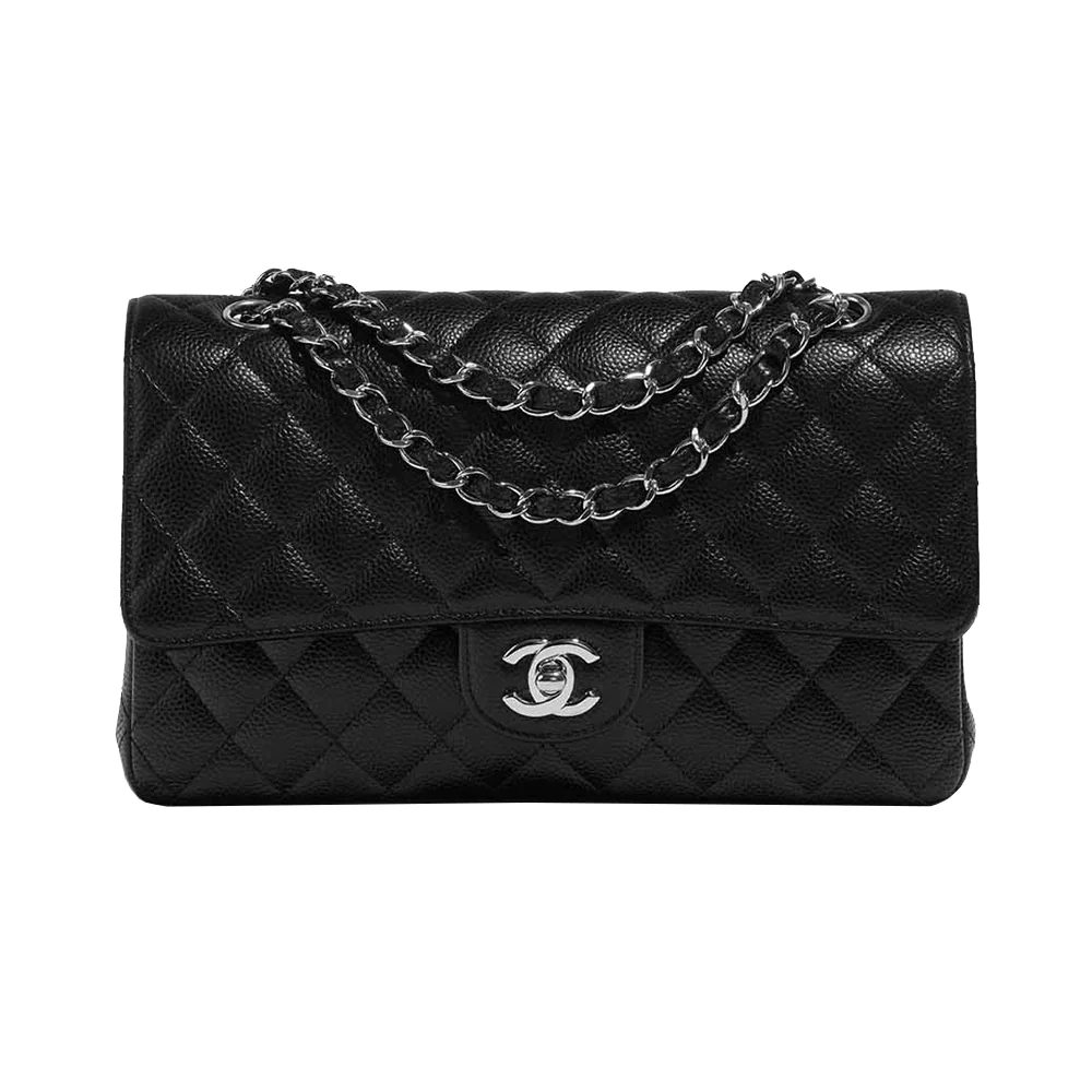 Chanel Medium Flap Bag Black Caviar Shw
