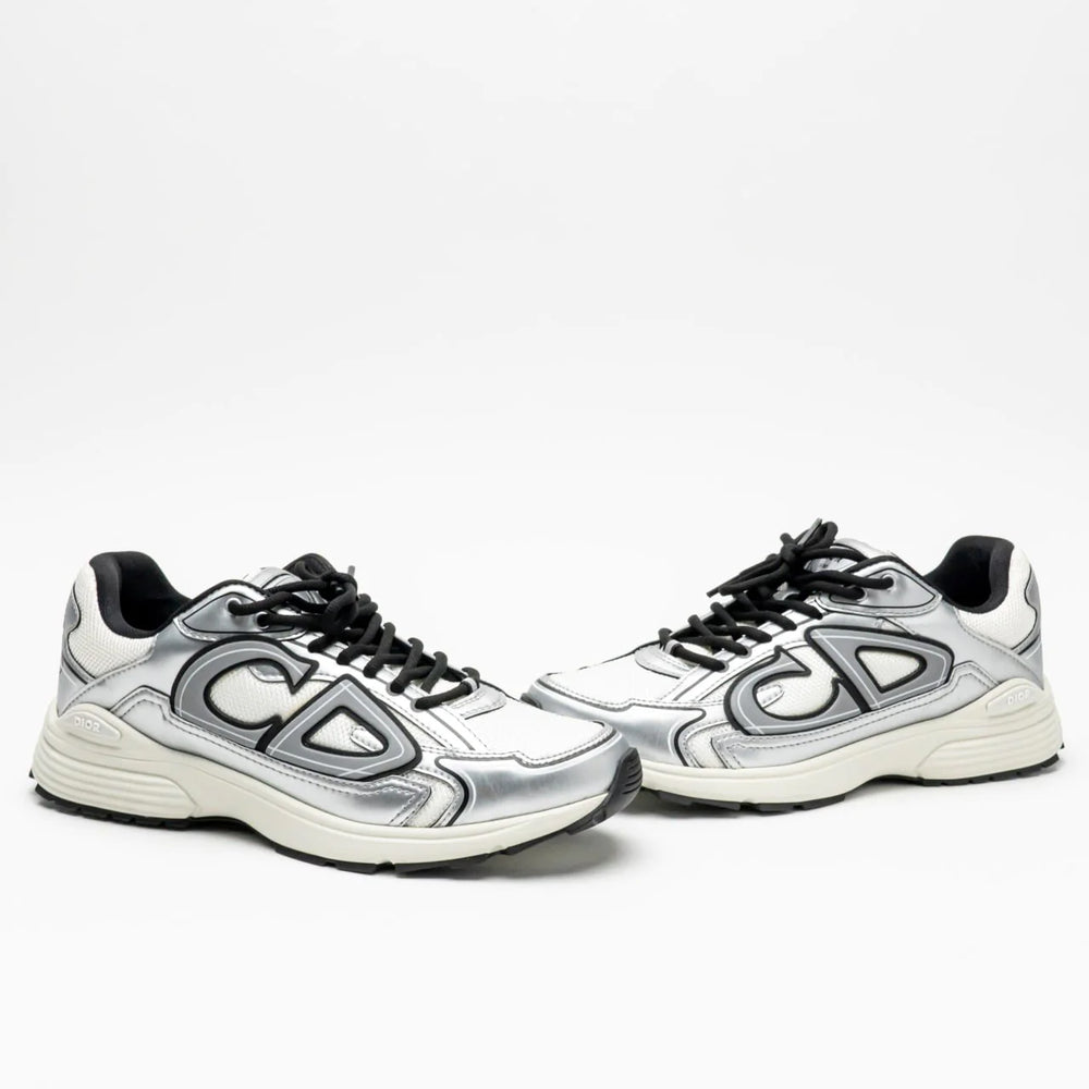 Christian Dior B30 Sneaker White Mesh and Silver-Tone Metallic