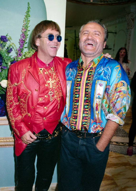 Gianni Versace bersama Elton John