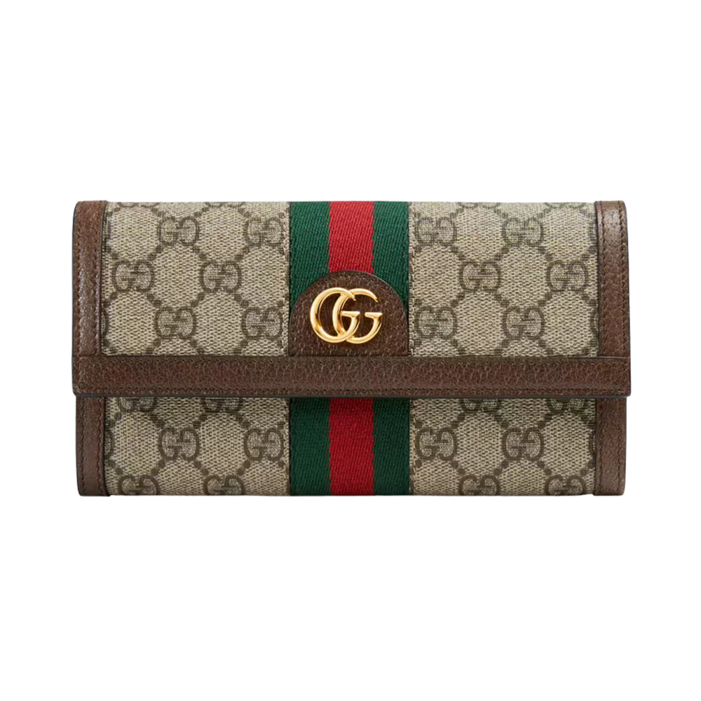 Gucci GG Supreme Ophidia Continental Wallet Beige Ebony