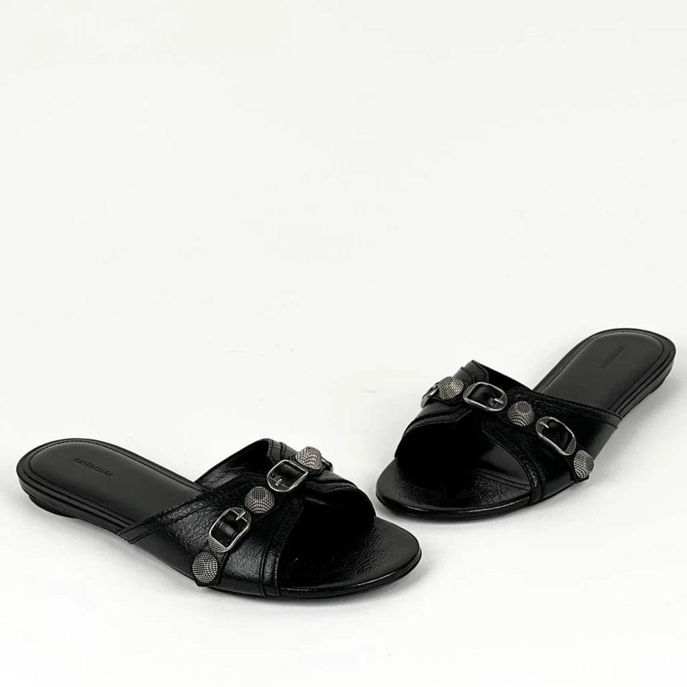 Women’s Cagole Studded Sandals Slide Black