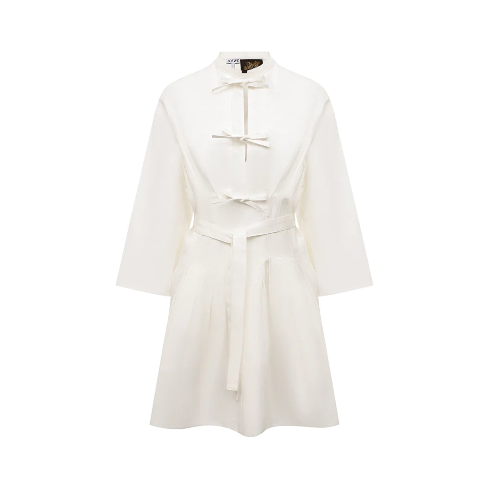 Loewe Linen Blend Paula’s Ibiza Mini Dress White