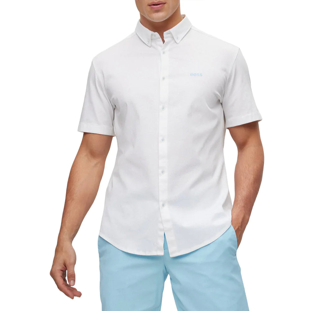 Hugo Boss Biadia R Short Sleeves Shirt White Light Blue