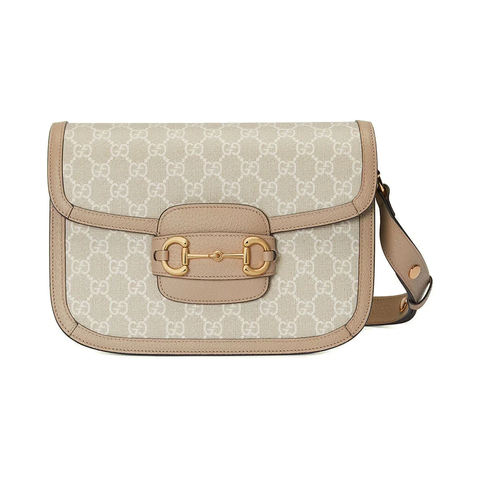 Gucci Horsebit 1955 Small Bag Beige White Oatmeal