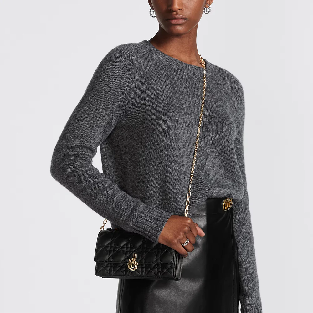 Christian Dior Miss D Mini Bag Cannage Lambskin Black