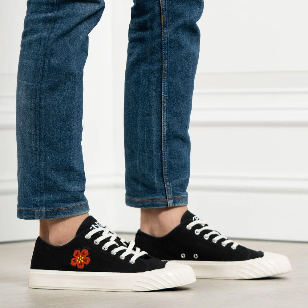 Boke Flower Low Top Canvas Sneakers Black Men