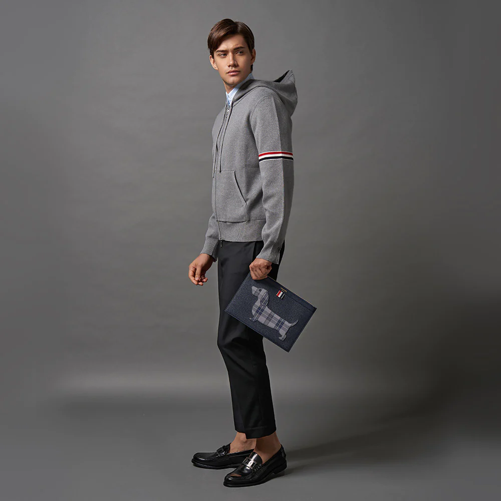 Thom Browne Cotton Milano Armband Jacket Light Grey