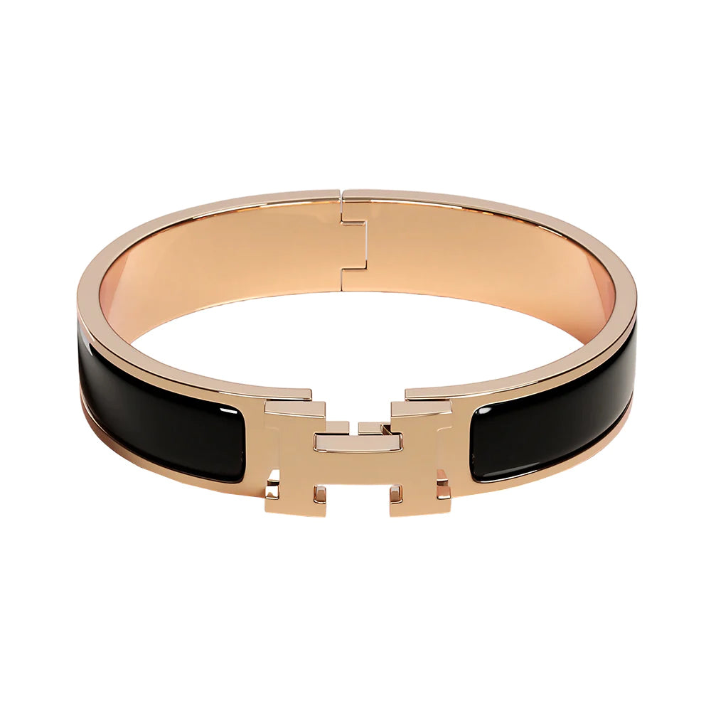 Hermes Clic H Bracelet Plor Black Rghw