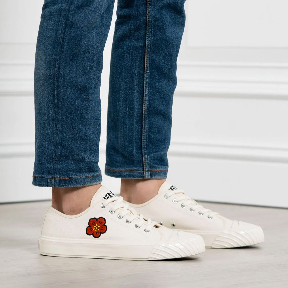 Boke Flower Low Top Canvas Sneakers Cream Men