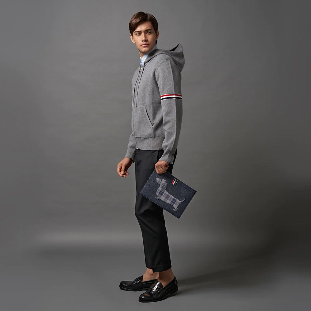 Thom Browne Cotton Milano Armband Jacket Light Grey