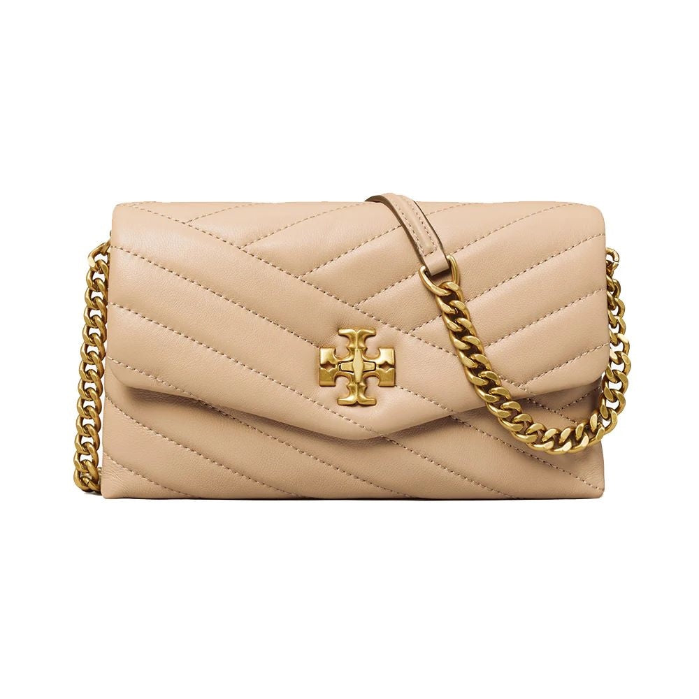 Tory Burch Kira Chevron Chain Wallet Devon Sand Ghw 
