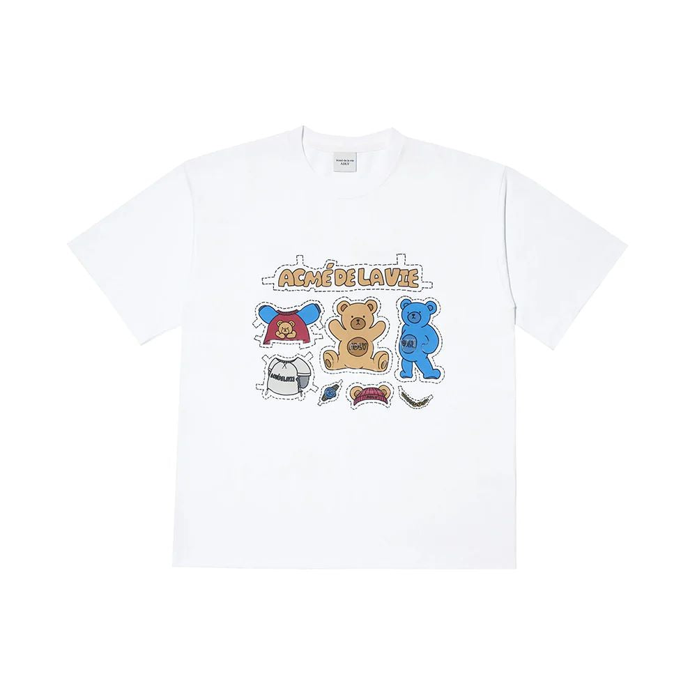 acmé de la vie Teddy Bear Sticker T-Shirt White | Voila.id