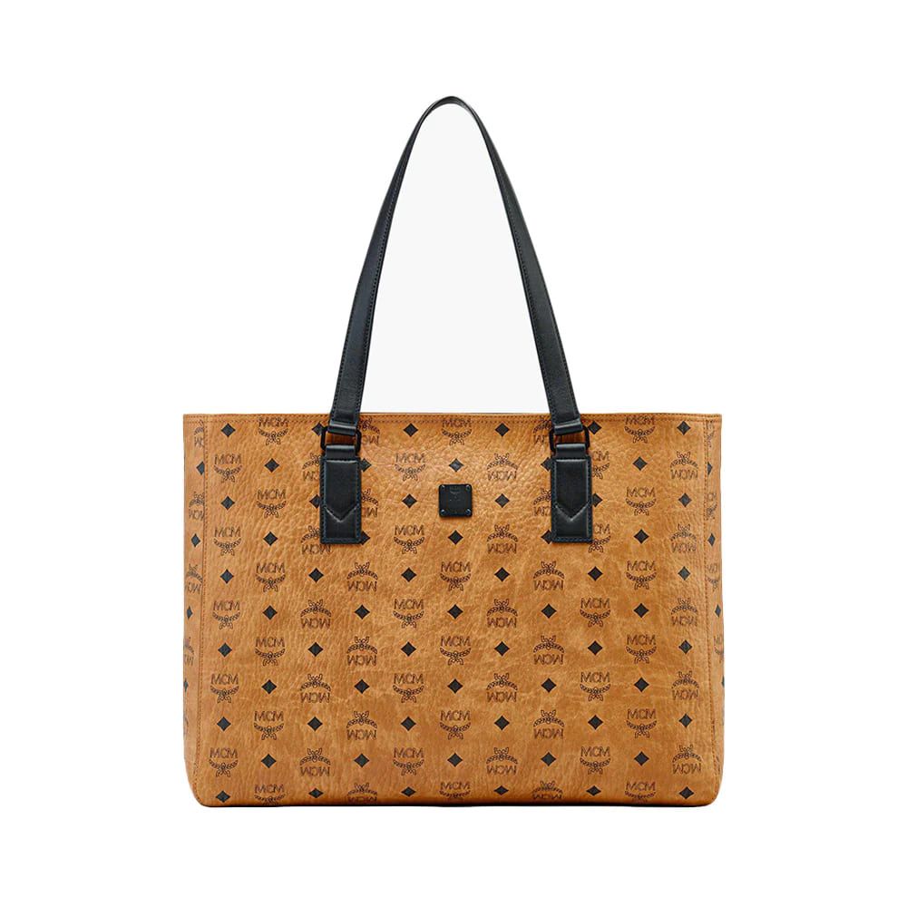 MCM Klassik Large Tote in Visetos Cognac