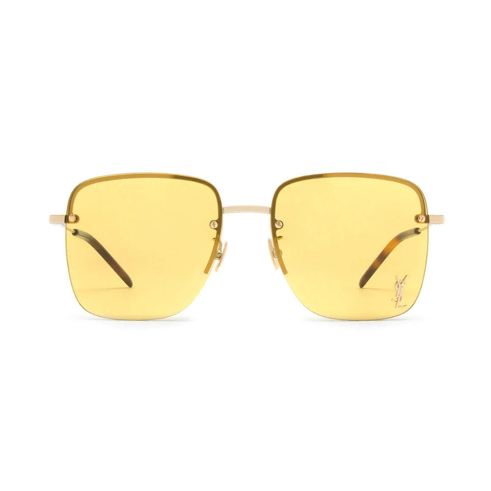 Saint Laurent SL 312 Square Half-Rim Metal Frames Gold Gradient Yellow