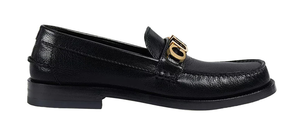 Gucci G Logo Loafer Leather Black Women 