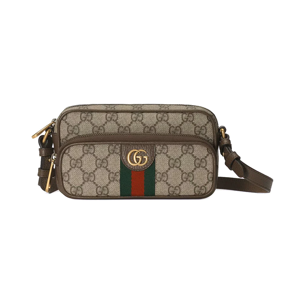 Gucci Ophidia Mini Crossbody Bag Beige Ebony Brown