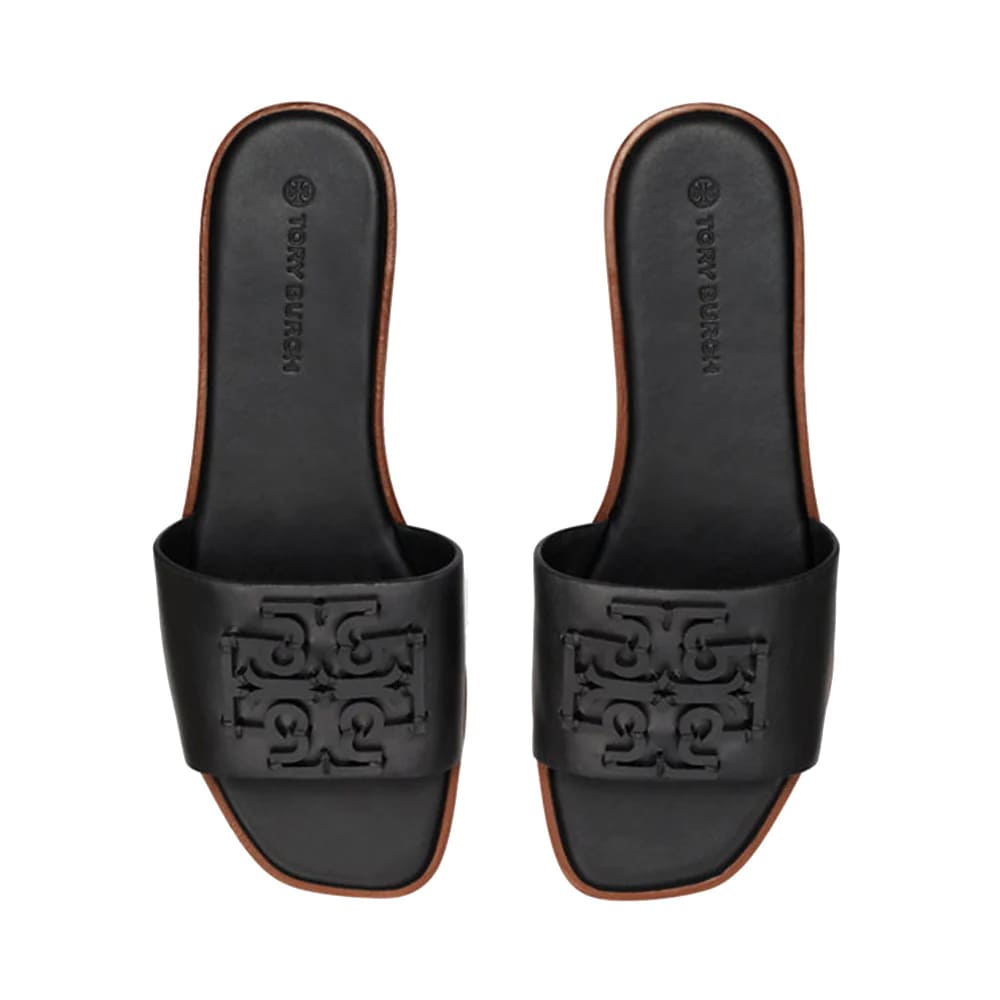 Ines Slide Textured Calf Leather Black