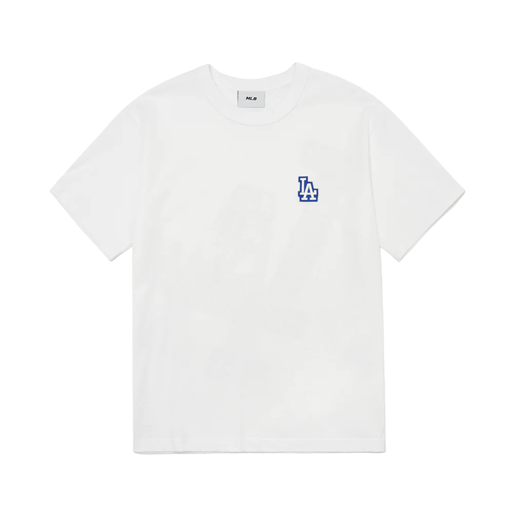 MLB LA Dodgers Check Board Back Logo White Tee | Voila.id