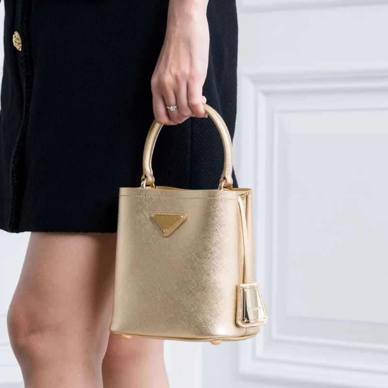 Panier Saffiano Leather Mini Bag Platinum Gold