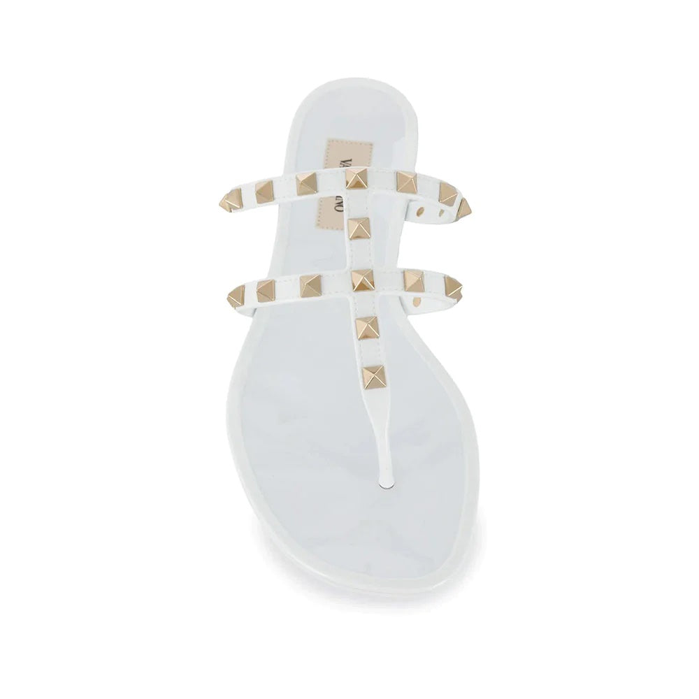 Rockstud Sandal Thong T Jelly White
