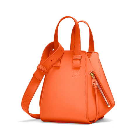 Loewe Hammock Compact Bag in Calfskin Leather Orange