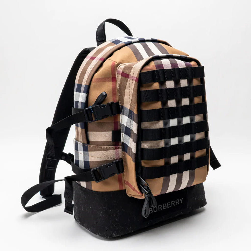 Burberry Check Cotton Jack Backpack Dark Birch Brown