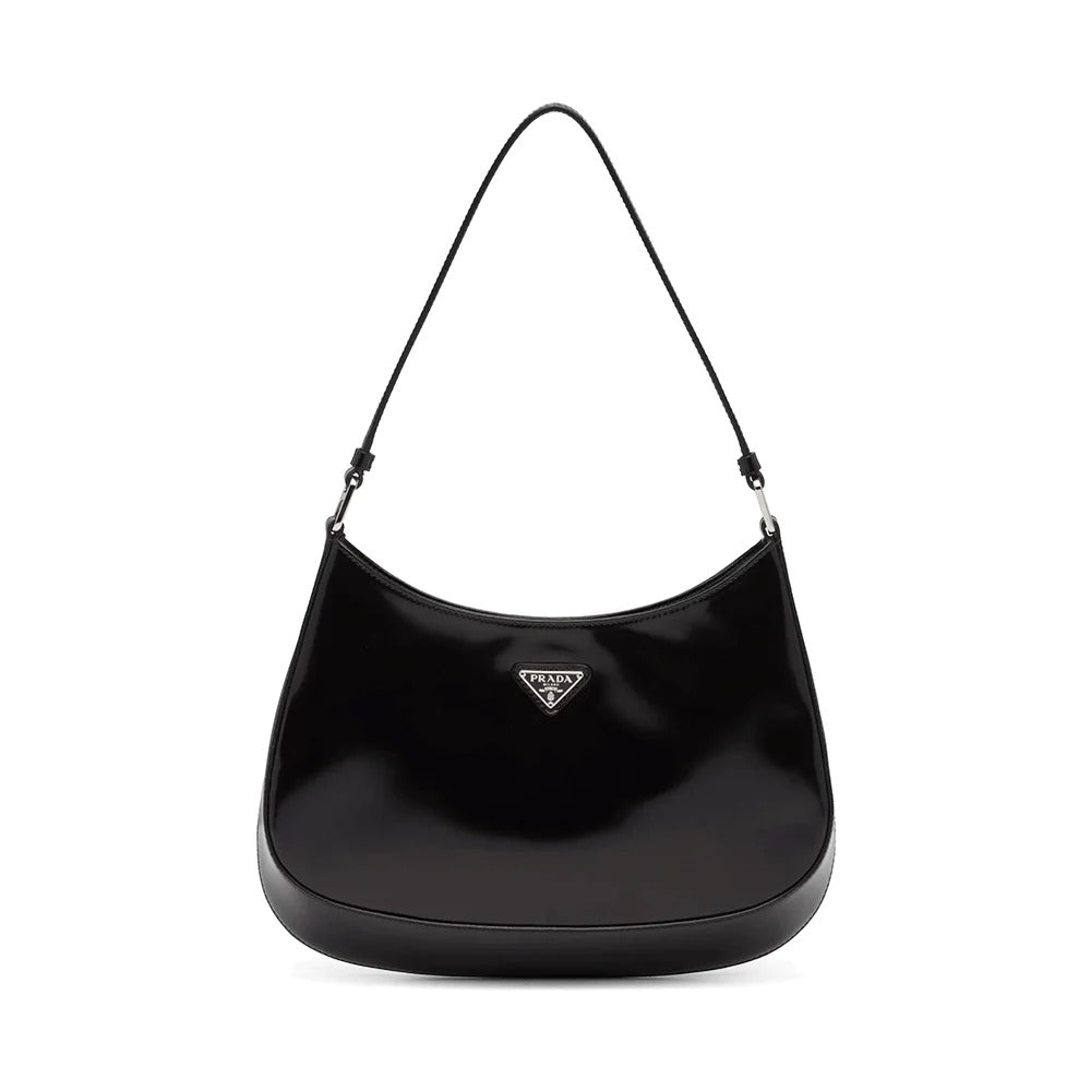 Cleo Brushed Leather Shoulder Bag Black