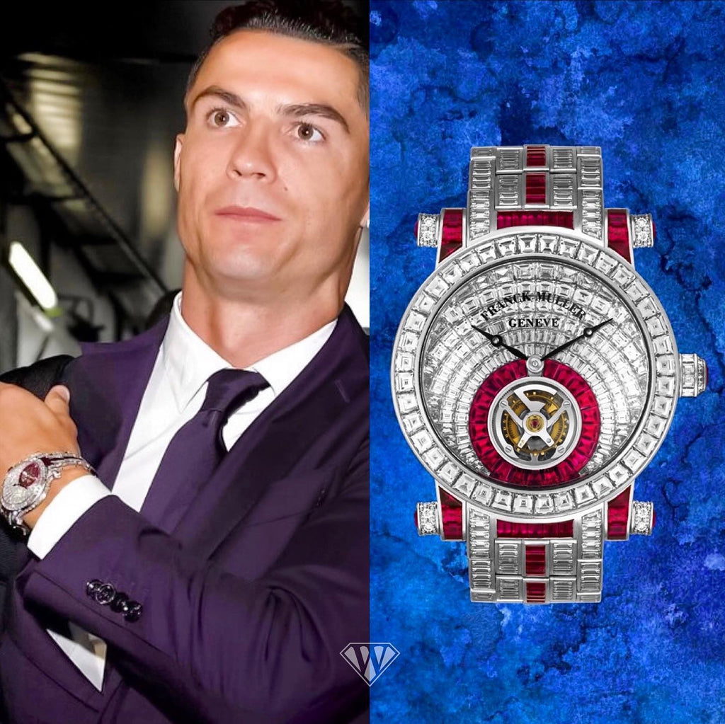 Cristiano Ronaldo dengan jam tangan Franck Muller Tourbillon Trumps Van Cleef & Arpels