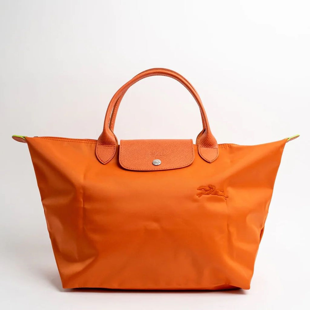 Longchamp Le Pliage Green M Top Handle Bag Carot