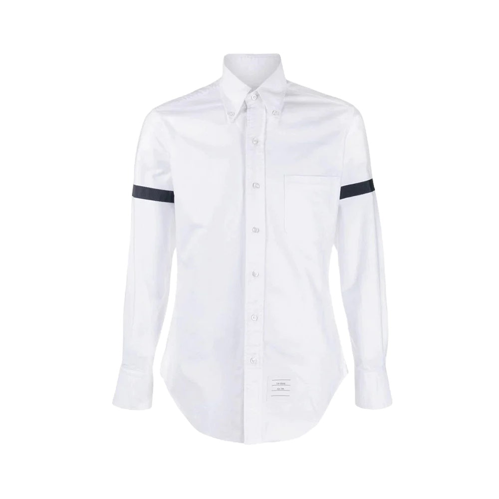 Thom Browne Black Armband Longsleeves Shirt White 