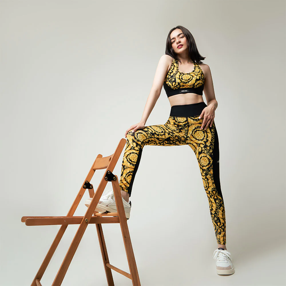 Versace Barocco Print High Waist Legging Black
