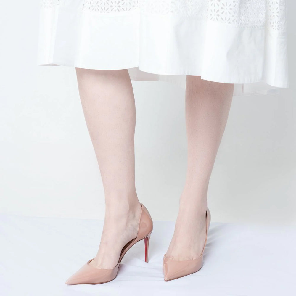 Christian Louboutin Iriza 85 Patent Calf Leather Pumps Nude