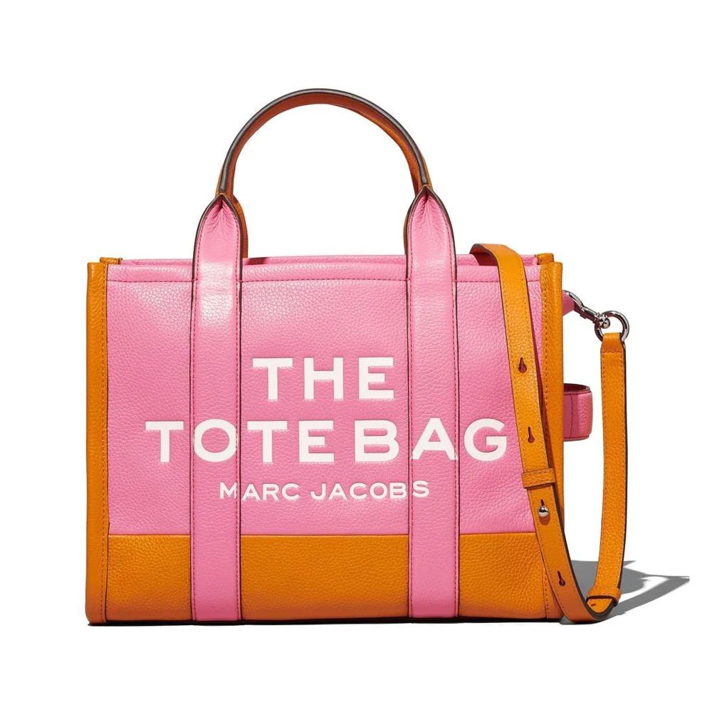 Marc Jacobs The Colorblock Grained Medium Tote Bag Pink Multi