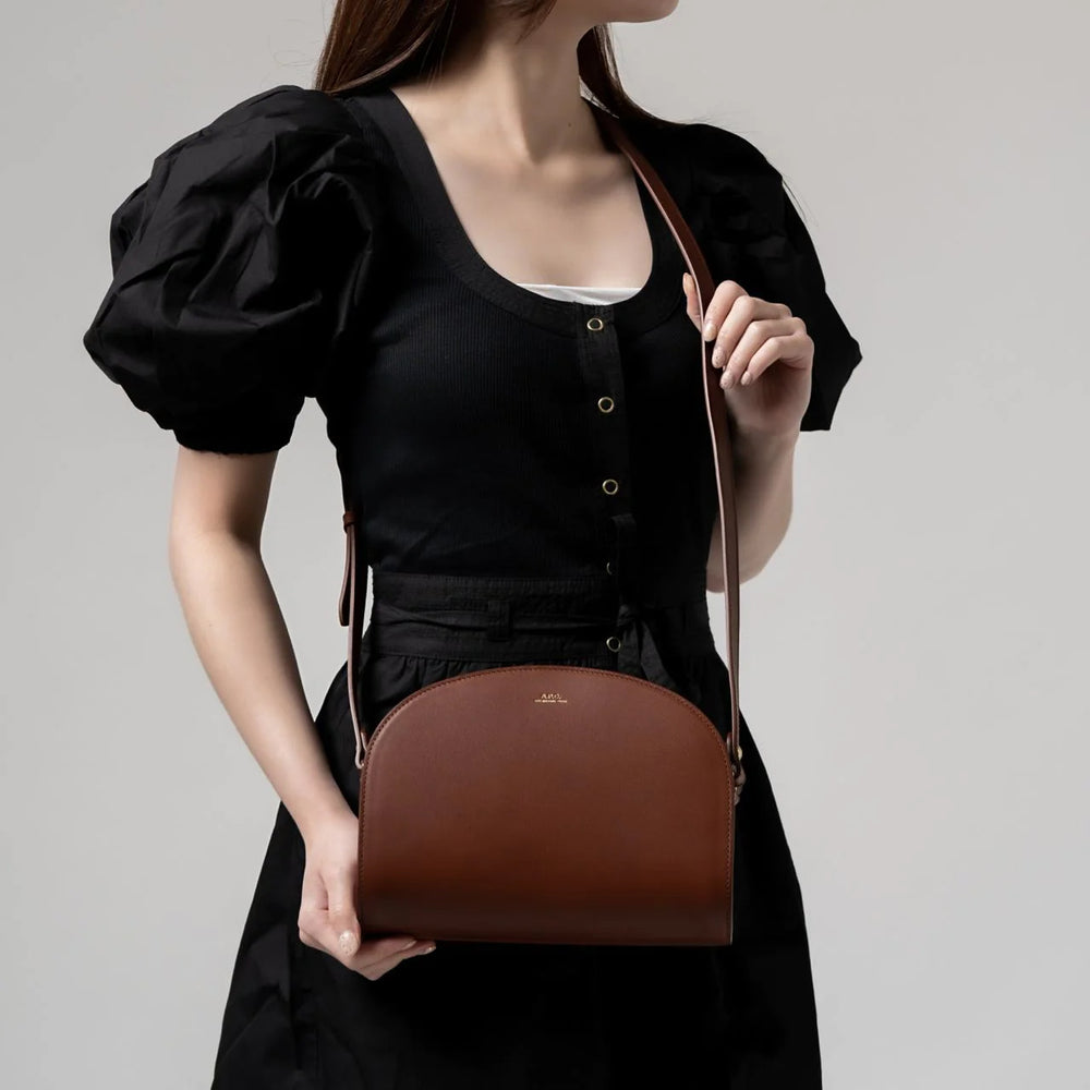 A.P.C Demi Lune Crossbody Bag Hazelnut Brown