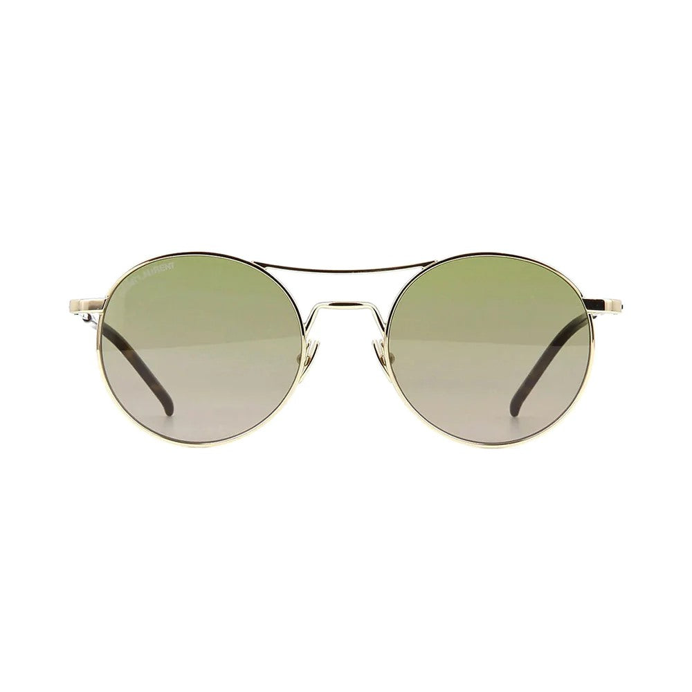 Saint Laurent SL 421 Round Sunglasses Gold Green