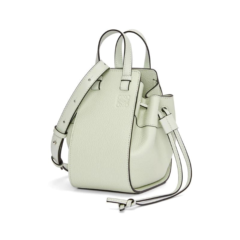 Loewe Mini Hammock Drawstring Bag Light Celadon Grained