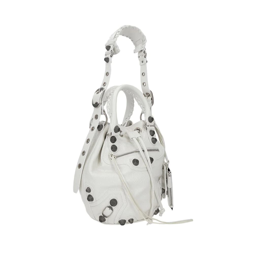 Balenciaga Le Cagole Small Bucket Bag White Shw