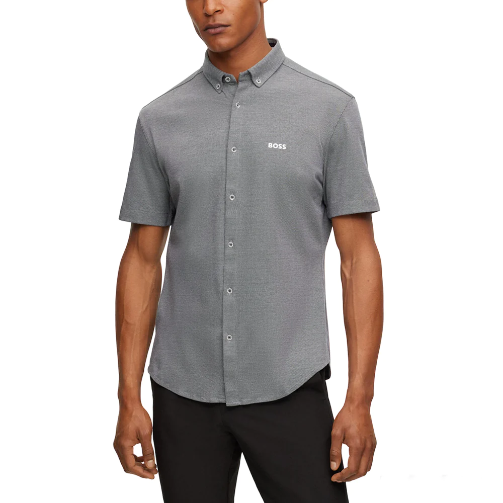 Hugo Boss Biadia_R Shirt Pure-Cotton Jersey Grey