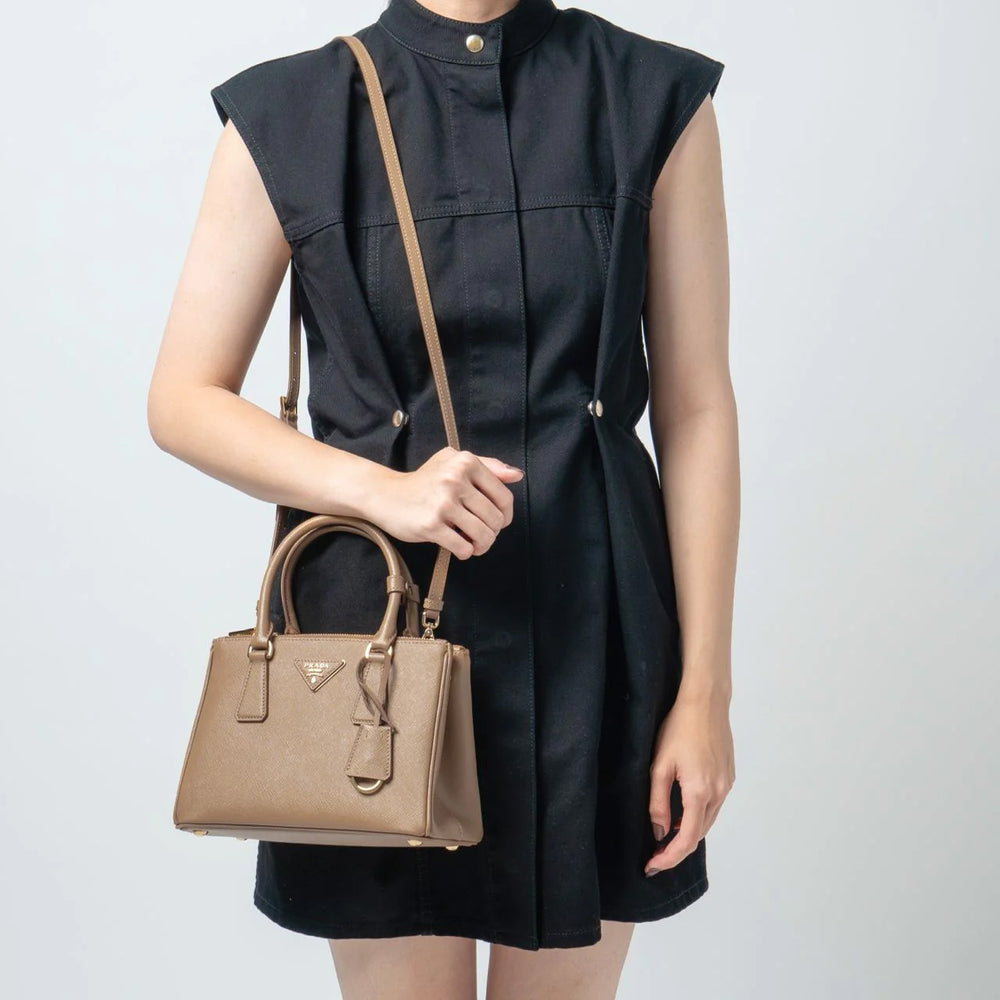 Prada Galleria Saffiano Leather Small Bag Caramel
